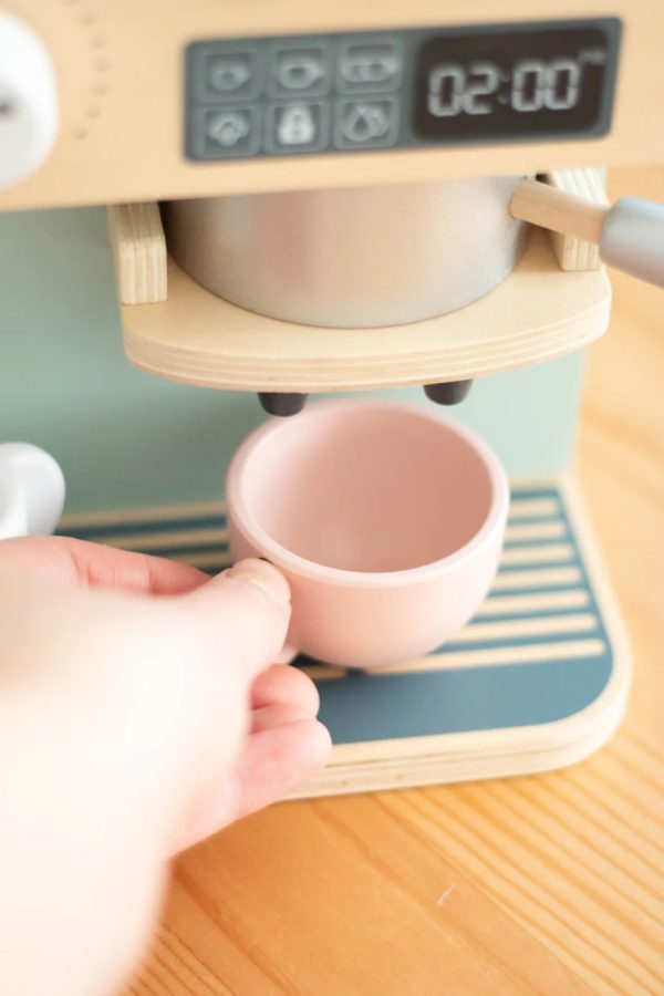 Aparat de cafea din lemn cu 21 de piese și capsule, joc de rol, UMU Toys
