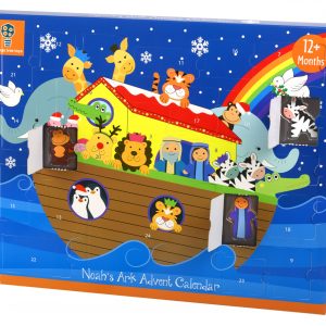 Arca lui Noe, calendar de Advent din lemn cu 24 de piese, Orange Tree Toys