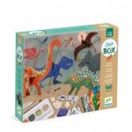 Atelier creativ cu dinozauri: pictură, răzuire, mozaic și scene 3D, 6 activități, Djeco