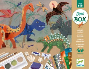Atelier creativ cu dinozauri: pictură, răzuire, mozaic și scene 3D, 6 activități, Djeco