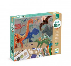 Atelier creativ cu dinozauri: pictură, răzuire, mozaic și scene 3D, 6 activități, Djeco