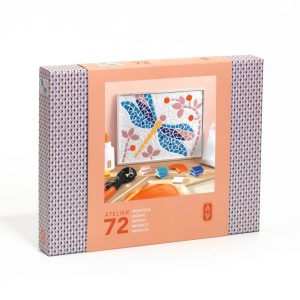 Atelier creativ de mozaic cu 100 de plăcuțe ceramice pe placă de lemn, Djeco