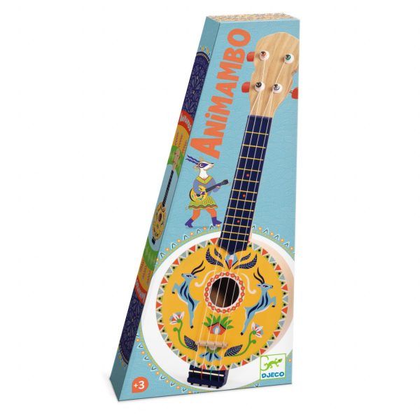 Banjo cu 4 corzi pentru copii, instrument muzical din lemn, Djeco