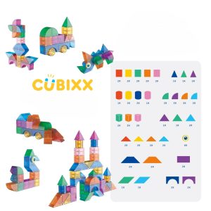 Blocuri magnetice de construcție Cubixx, set STEM de 85 de piese, Clicstoys