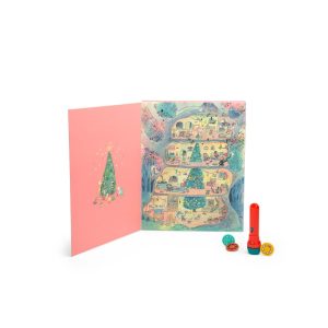 Calendar de Advent cu lanternă proiector și 23 de discuri cu povești, Moulin Roty