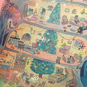 Calendar de Advent cu lanternă proiector și 23 de discuri cu povești, Moulin Roty