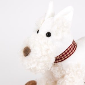 Cățelușă de tras din lemn și poliester, cu roți din lemn, Egmont Toys