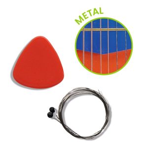 Chitară de jucărie din lemn, cu 6 corzi metalice și plectru, Djeco