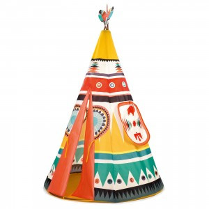 Cort tip indian Teepee pentru copii, cu ferestre și ușă, Djeco
