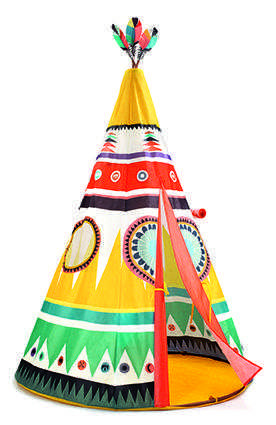 Cort tip indian Teepee pentru copii, cu ferestre și ușă, Djeco