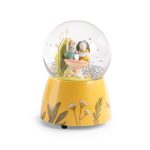 Cutie muzicală glob cu zăpadă Trois Petits Lapins, cu mecanism cu cheiță, Moulin Roty