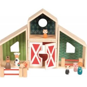 Fermă modulară din lemn, cu fermier și 6 animăluțe, Egmont Toys