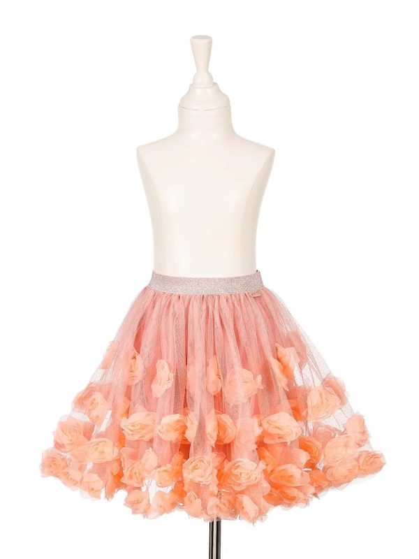 Fustă din tulle roz cu fluturi și accente strălucitoare, talie elastică, Souza!