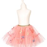 Fustă din tulle roz în straturi cu talie elastică, Souza!