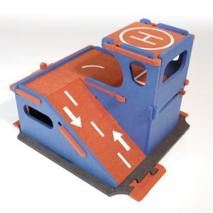 Garaj modular din lemn de construit, cu pistă de 25 de piese și 2 mașini, Croc toys