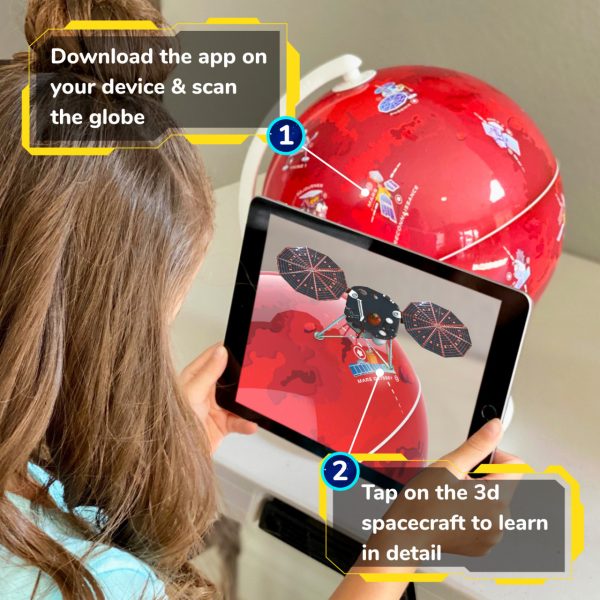 Glob interactiv Orboot Marte cu realitate augmentată și puzzle 3D Mars Rover, Playshifu