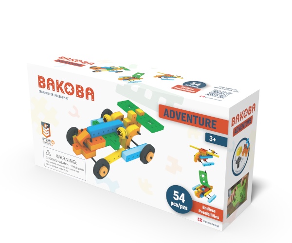 Joc de construcție cu blocuri moi din spumă Adventure, 54 de piese, Bakoba