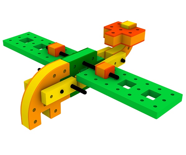 Joc de construcție cu blocuri moi din spumă Explorer, 42 de piese, Bakoba