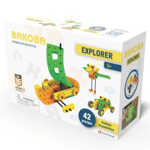 Joc de construcție cu blocuri moi din spumă Explorer, 42 de piese, Bakoba