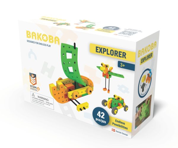 Joc de construcție cu blocuri moi din spumă Explorer, 42 de piese, Bakoba
