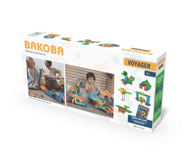 Joc de construcție cu blocuri moi din spumă Voyager, 84 de piese, Bakoba