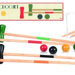 Joc de crochet din lemn, cu 4 ciocănașe, 4 bile și 10 porți, Egmont Toys