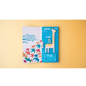 Joc de echilibru Girafa Matilda cu 40 de bețe din lemn, Londji