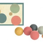 Joc de petanque din lemn pentru 4 jucători, cu bile colorate pastel, Egmont Toys
