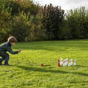 Joc de popice din lemn, cu 10 popice și 2 bile, Egmont Toys