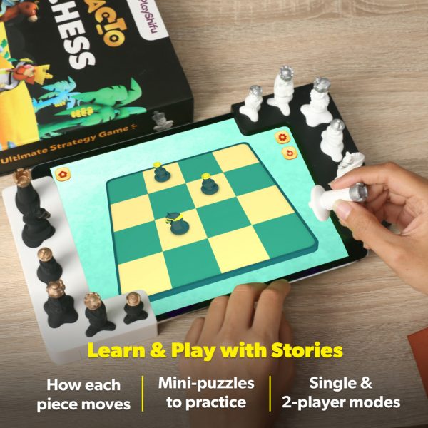 Joc de șah cu realitate augmentată pentru tabletă, cu 12 figurine, Playshifu