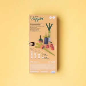 Joc din lemn și fetru Grădina de legume, cu 13 piese de lemn, Londji
