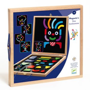 Joc magnetic de construcție din lemn, cu 35 de piese și 20 de carduri, Djeco