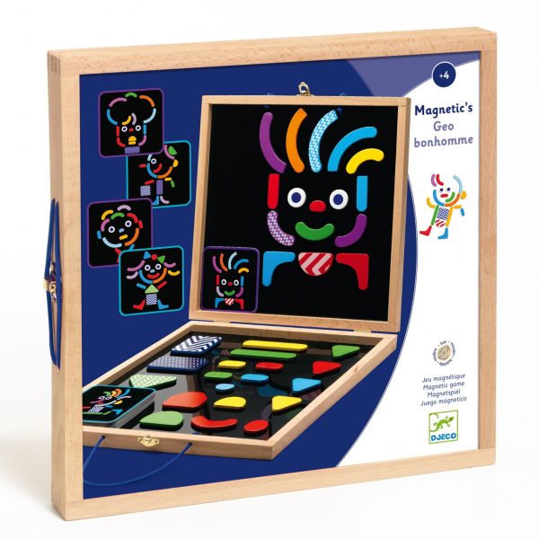 Joc magnetic de construcție din lemn, cu 35 de piese și 20 de carduri, Djeco