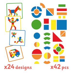 Joc magnetic de construcție din lemn, în servietă, cu 42 de piese, Djeco