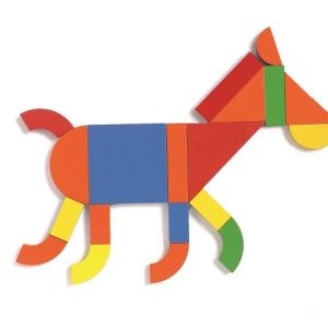 Joc magnetic de construcție din lemn, în servietă, cu 42 de piese, Djeco