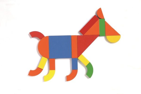Joc magnetic de construcție din lemn, în servietă, cu 42 de piese, Djeco