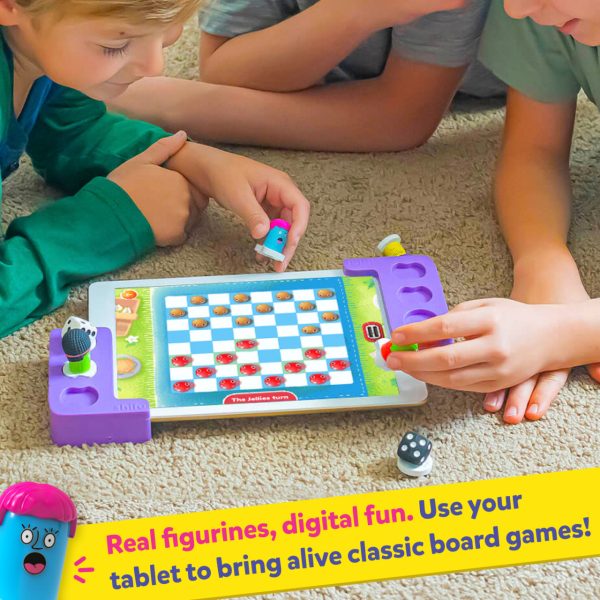 Jocuri de masă clasice 4 în 1 pentru tabletă, cu figurine și zaruri, Playshifu