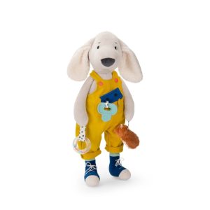 Jucărie senzorială cățelușul Pilou, cu activități pentru bebeluși, Moulin Roty
