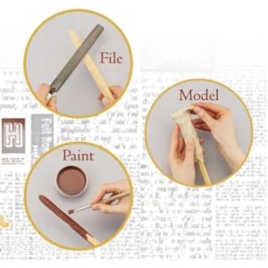 Kit creativ Harry Potter pentru baghete magice din lemn, lut și vopsea, Thames & Kosmos