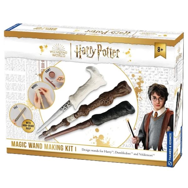 Kit creativ Harry Potter pentru baghete magice din lemn, lut și vopsea, Thames & Kosmos