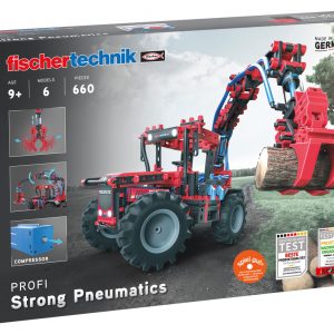 Kit STEM cu motoare pneumatice, 6 modele de construit, 660 de piese, Fischertechnik