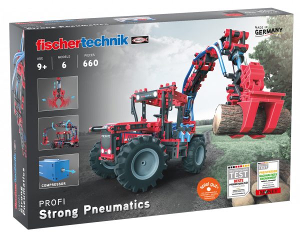 Kit STEM cu motoare pneumatice, 6 modele de construit, 660 de piese, Fischertechnik