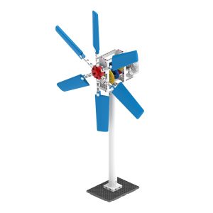 Kit STEM cu turbine eoliene, 124 de piese, LED și cutie de viteze, Gigo Toys