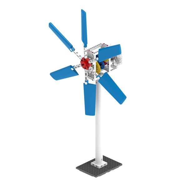 Kit STEM cu turbine eoliene, 124 de piese, LED și cutie de viteze, Gigo Toys