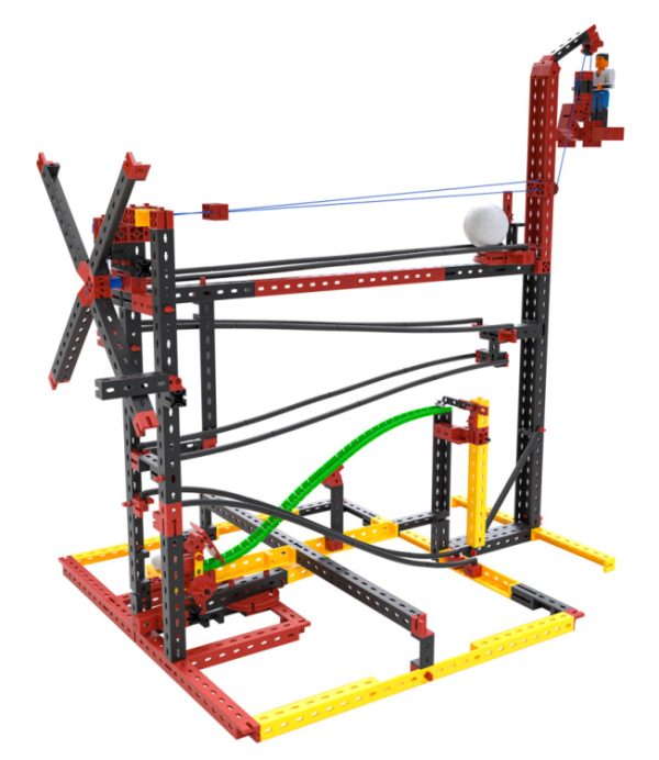 Kit STEM de construcție, circuite XL de reacții în lanț, 682 de piese, Fischertechnik