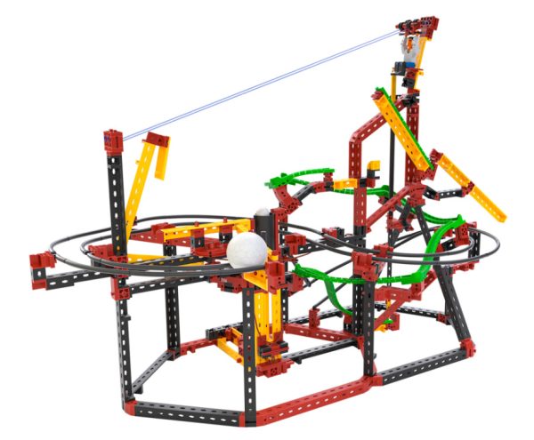 Kit STEM de construcție, circuite XL de reacții în lanț, 682 de piese, Fischertechnik