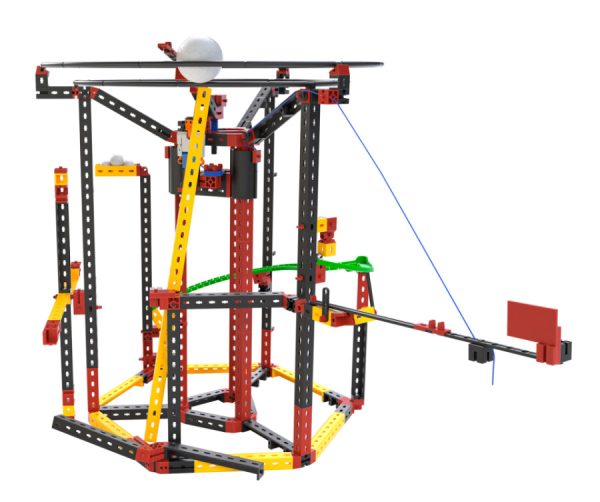 Kit STEM de construcție, circuite XL de reacții în lanț, 682 de piese, Fischertechnik