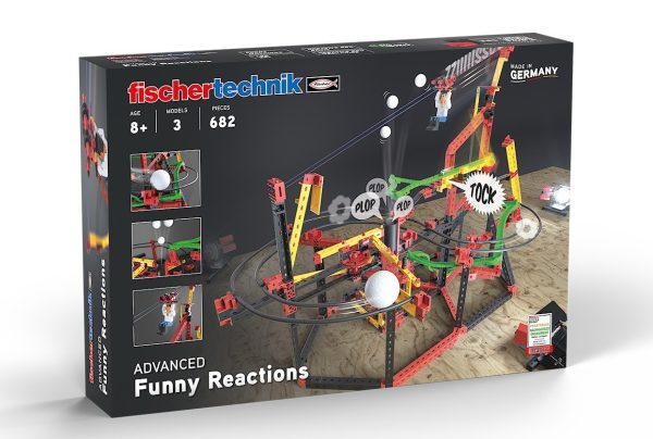Kit STEM de construcție, circuite XL de reacții în lanț, 682 de piese, Fischertechnik Kit STEM de construcție, circuite XL de reacții în lanț, 682 de piese, Fischertechnik