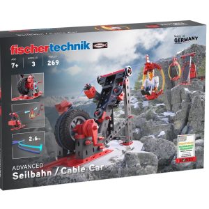 Kit STEM de construcție cu 3 modele de telecabină și 269 de piese, Fischertechnik