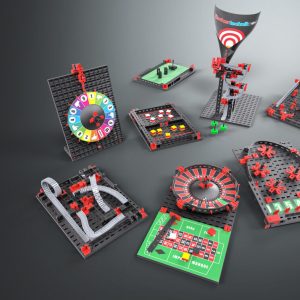 Kit STEM de construcție cu 304 piese și 8 jocuri de îndemânare, Fischertechnik